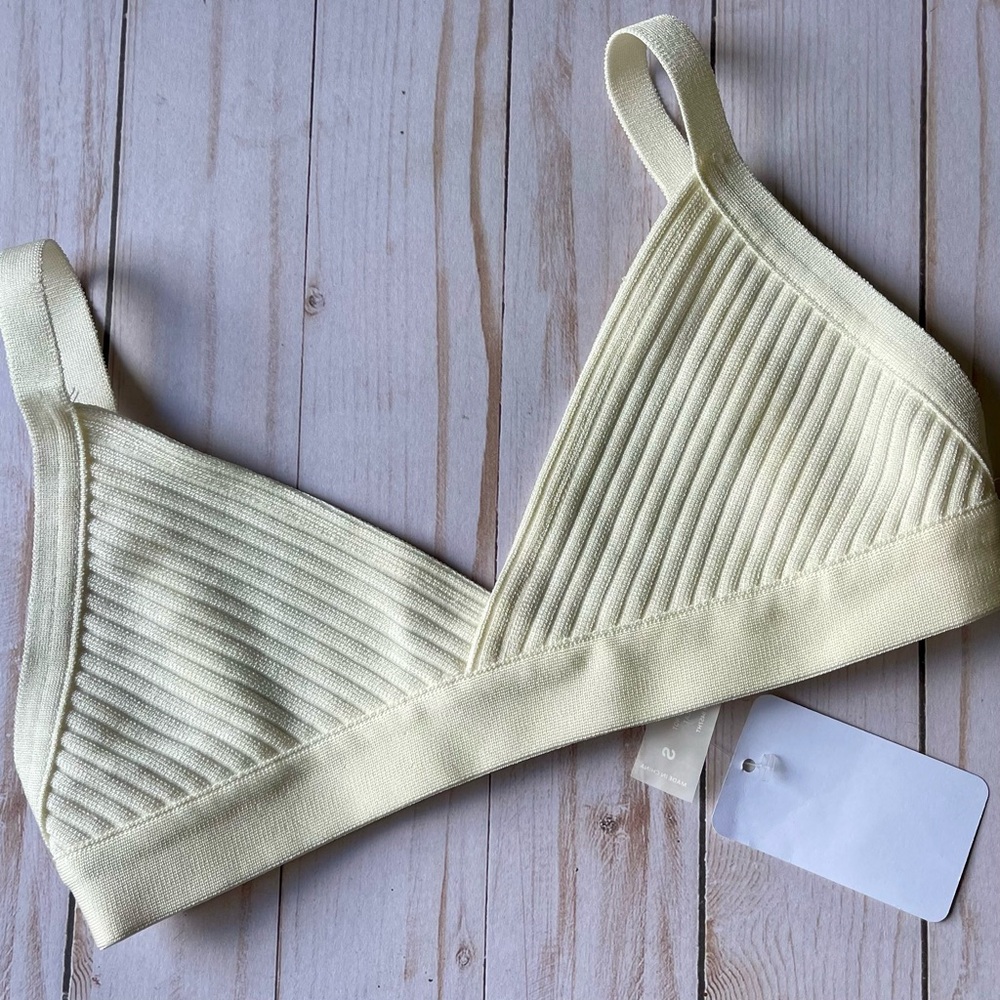 Cream Ribbed Bralette - Picture 2 of 4